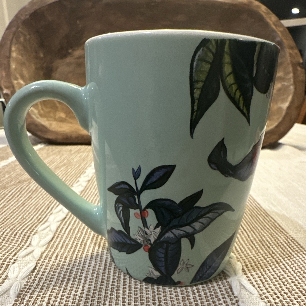 Starbucks 2021 Mint Green Floral Coffee Mug 10oz - Siren Logo - Read - Picture 3 of 7